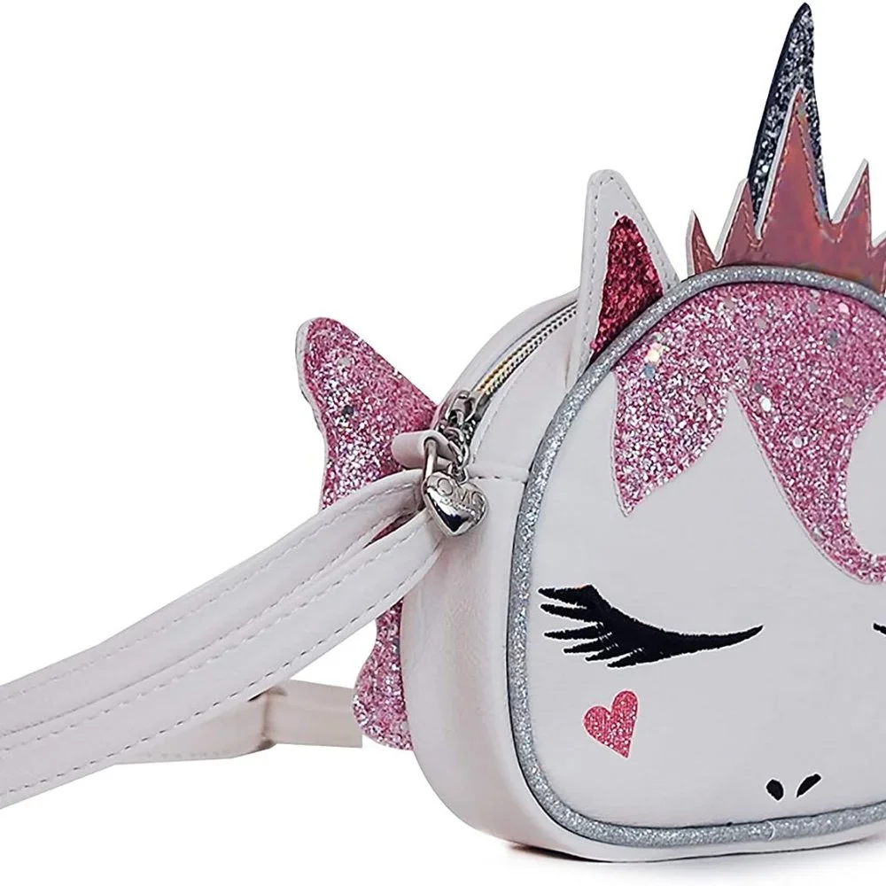 White Pink Miss Gwen Unicorn Sparkle Sequin Accent Crossbody Handbag NWT NEW